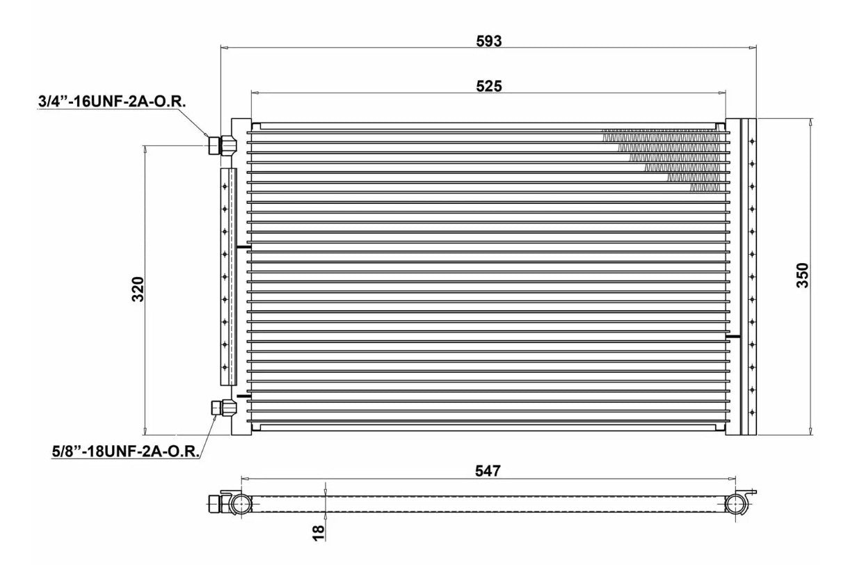 AC Condenser Radiator 593 x 350mm