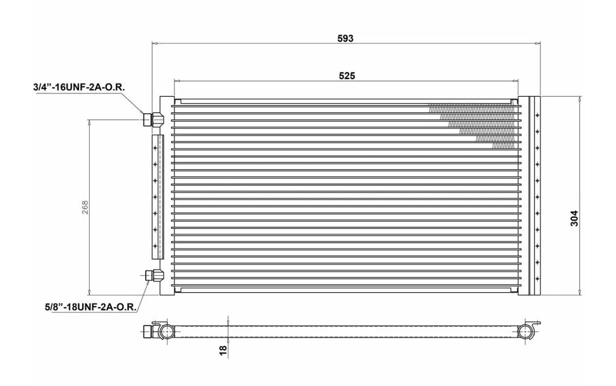 AC Condenser Radiator 593 x 304mm
