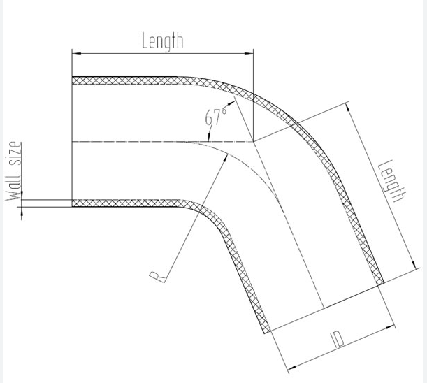 Raceworks 2.5INCH Black Silicone 67 Degree Bend