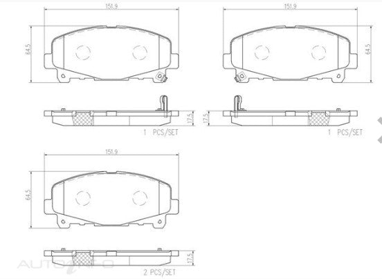 BREMBO CU2 Accord Euro FRONT Brake Pads