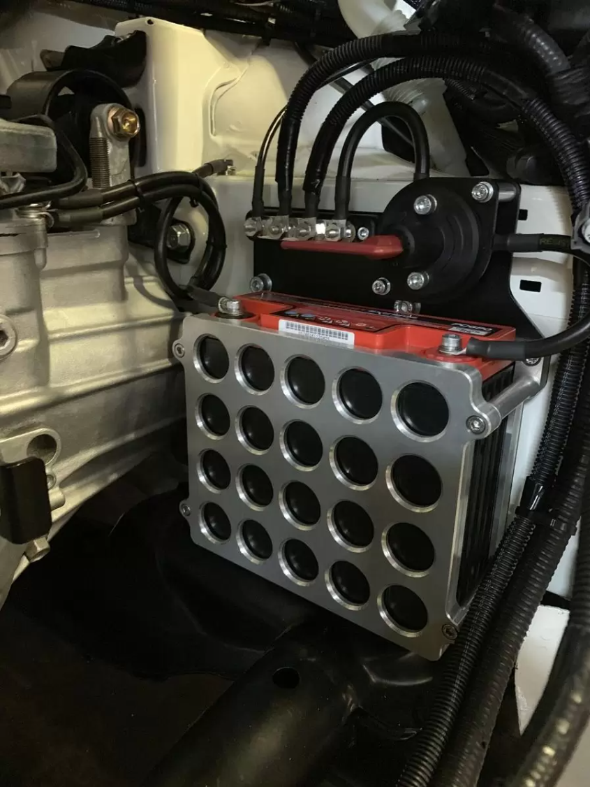 T7Design Honda EP3/DC5 Odyssey PC680 Billet Battery Tray Kit - Black