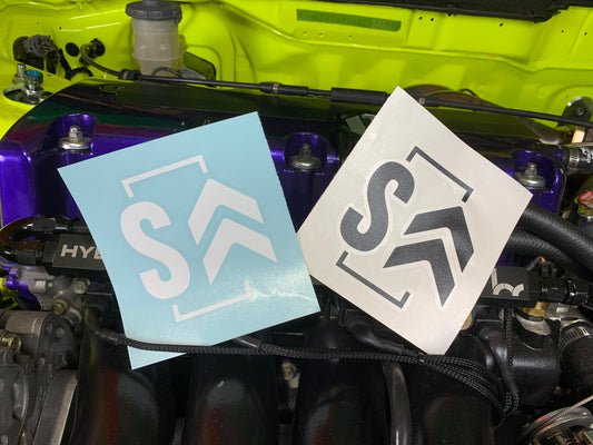 Spool Up 'S' White Window Decal