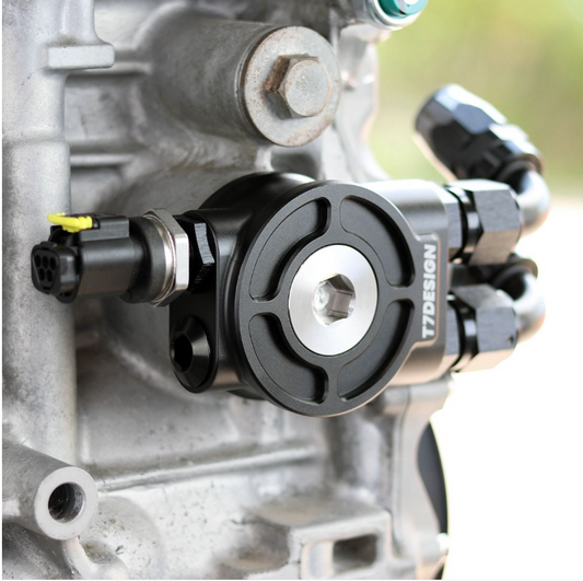 T7DESIGNS Honda K20 K24 Remote Oil Filter Take Off Plate
