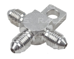 AN-3 Male Flare Tee with Bracket (SS)