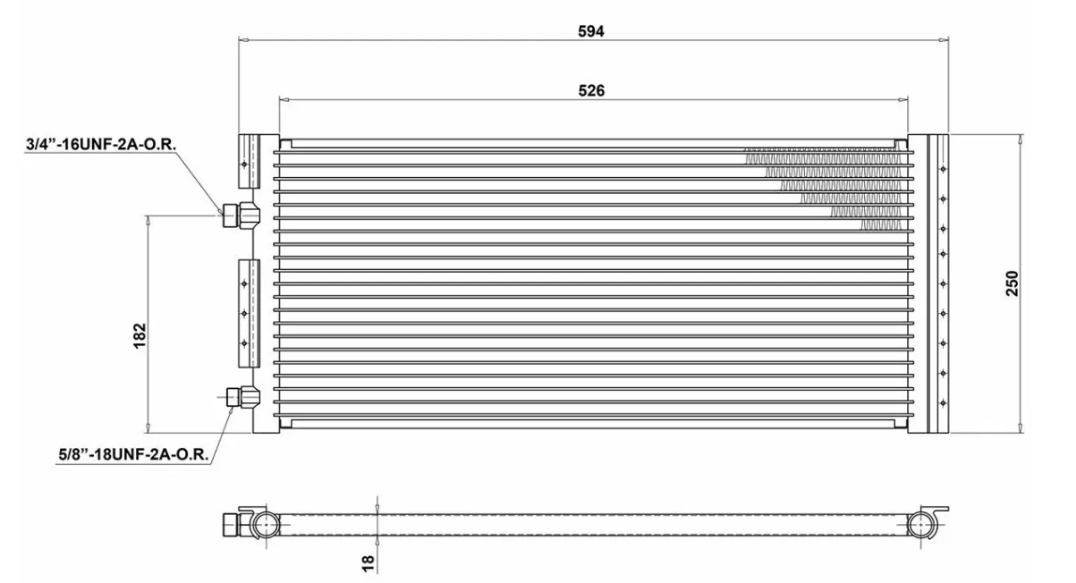 AC Condenser Radiator 593 x 250mm
