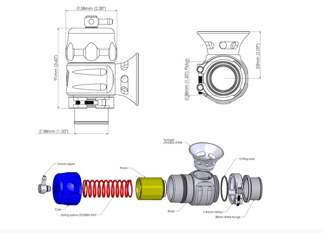 TurboSmart Universal Type 5 Supersonic Blow Off Valve