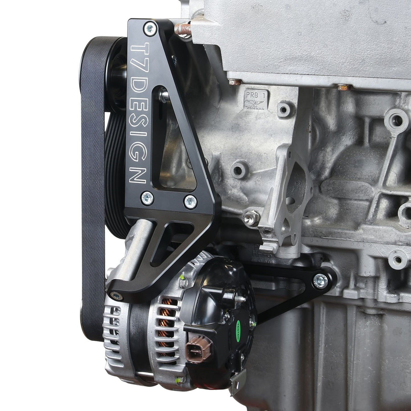 T7 Design K20 K24 Alternator Relocate Kit (Black)