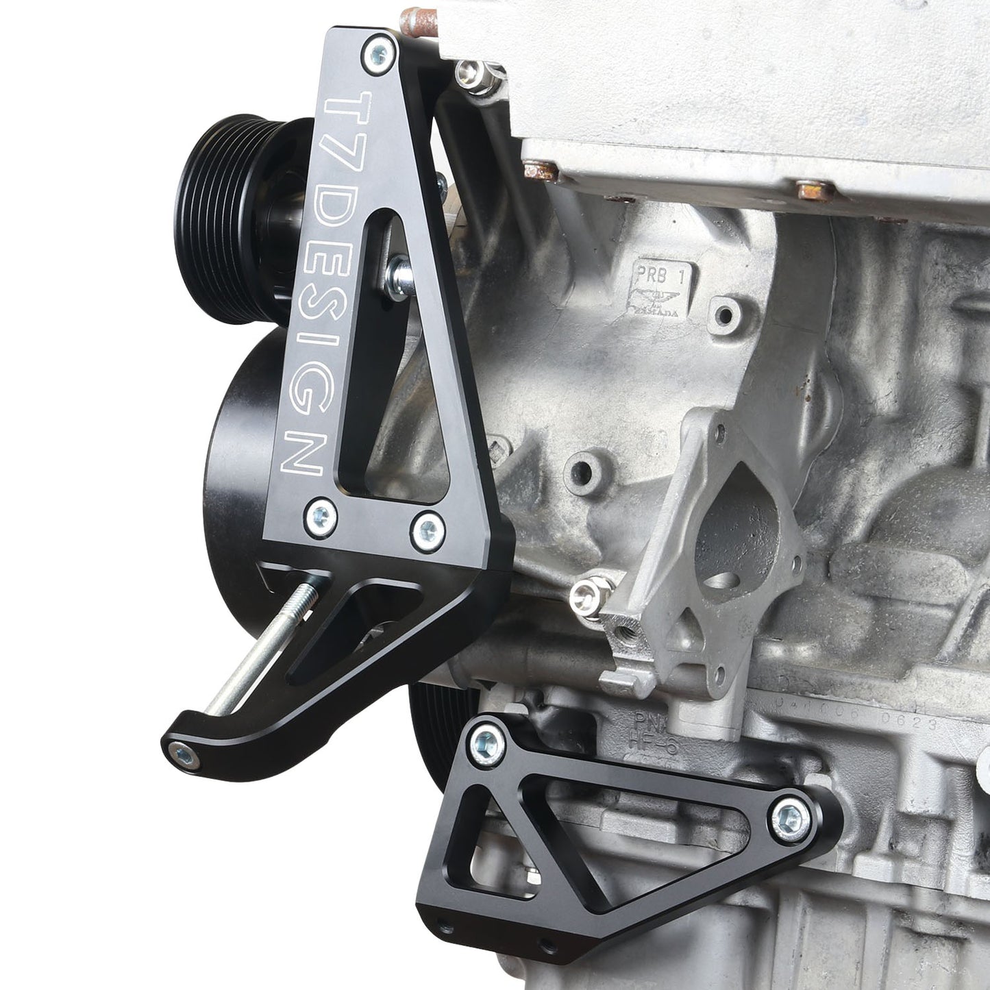 T7 Design K20 K24 Alternator Relocate Kit (Black)