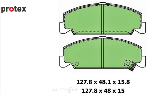 Ultra Ceramic Protex Brake Pads To Suit EG & EK 240mm Front Rotors