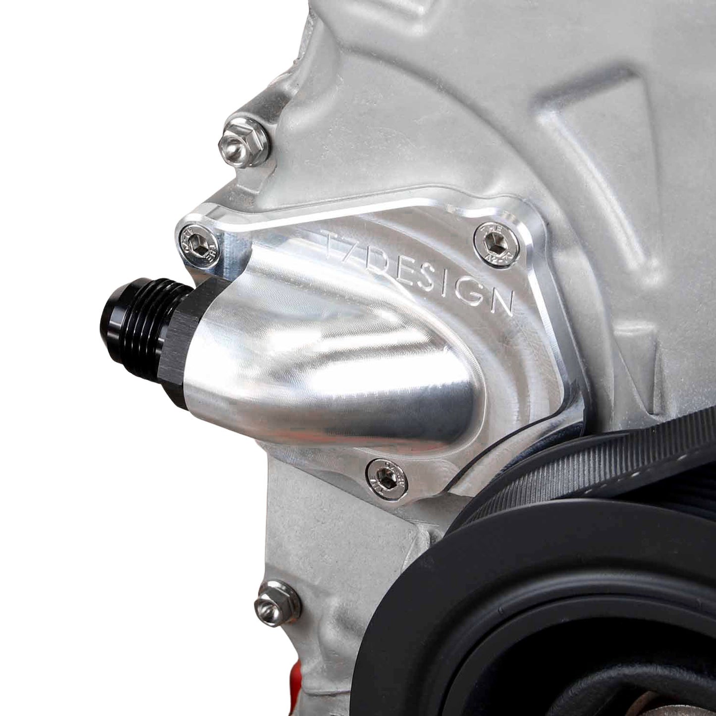 T7Design K20 K24 Timing Chain Tensioner Cover - Oil Drain (Raw)