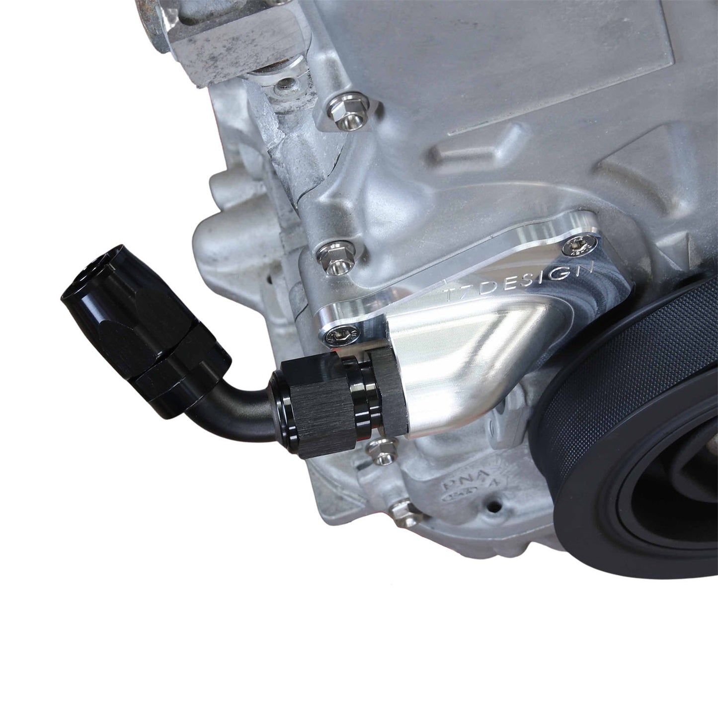 T7Design K20 K24 Timing Chain Tensioner Cover - Oil Drain (Raw)