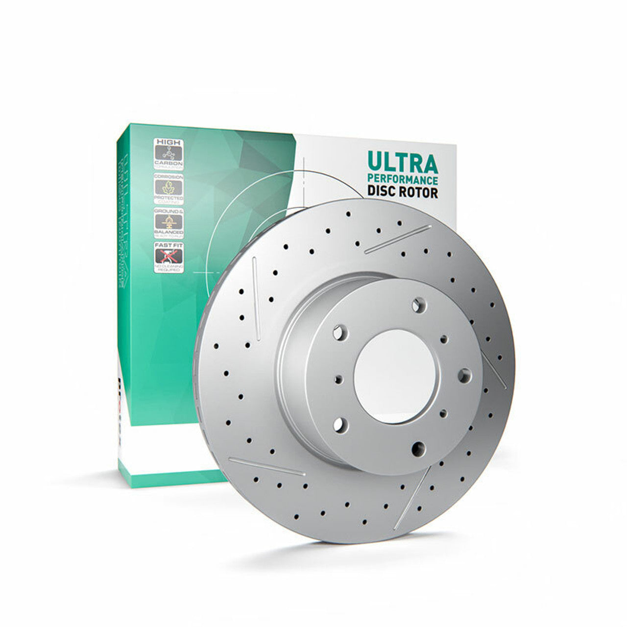 Ford FGX Brake Upgrade KIT - Slotted Front Brake Rotors With Ultra Plus Pads