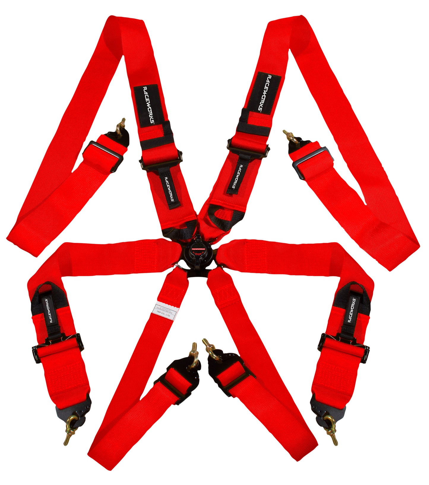 Red 6point Cam Lock Harness, FIA Approved, 3in Belts, SHE