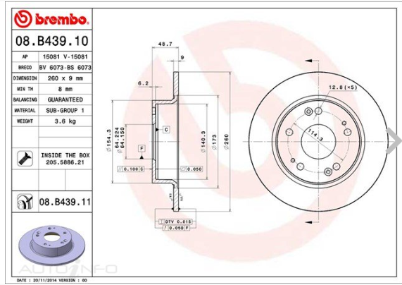 BREMBO CL9 Accord Euro Rear Brake Pads