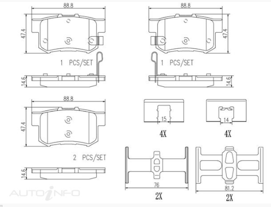 BREMBO CL9 Accord Euro Rear Brake Pads