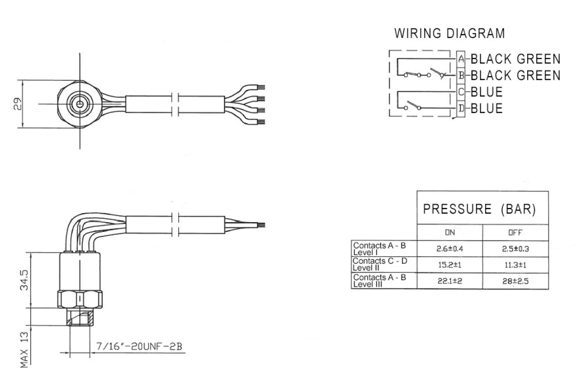 T7Design Trinary Pressure Switch LMH-971-641
