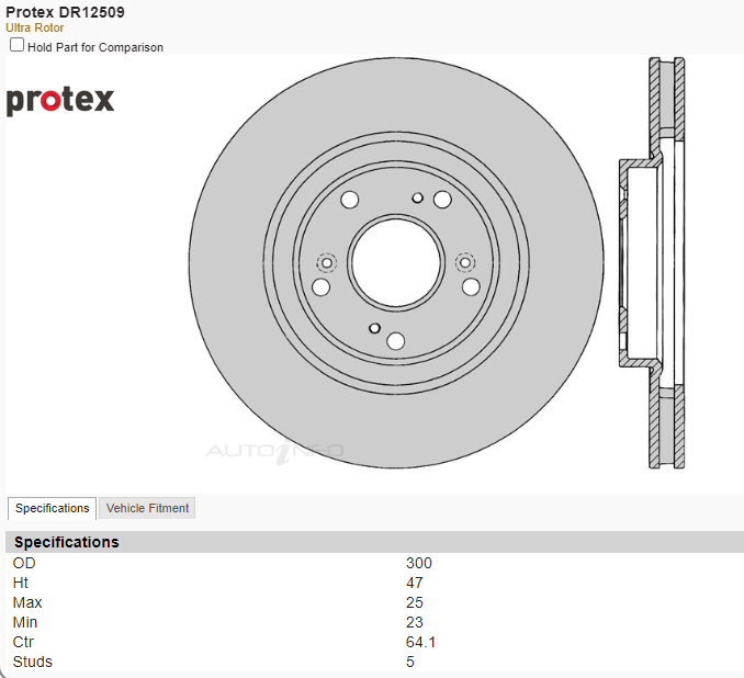 FN2 Civic Type R PROTEX 300MM Ultra Coated Front Rotors - Sold As PAIR