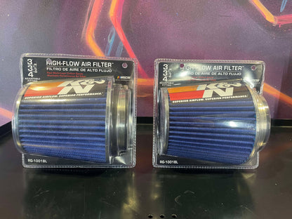K&N pod filter RG-1001BL Blue Clamp-On Air Filter – Fits 3", 3.5", and 4" Inlets (5.5" Length)