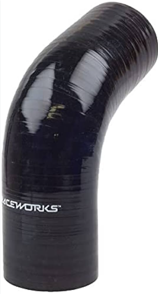 Raceworks 2.5INCH Black Silicone 67 Degree Bend
