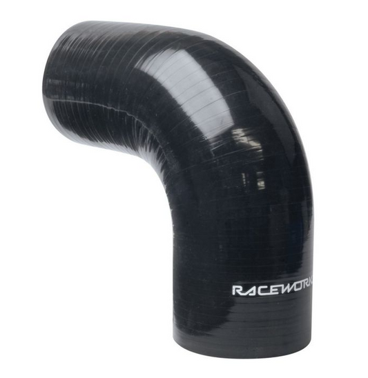 Raceworks 2.5- 3.0 INCH Black Silicone 90 Degree REDUCER Bend