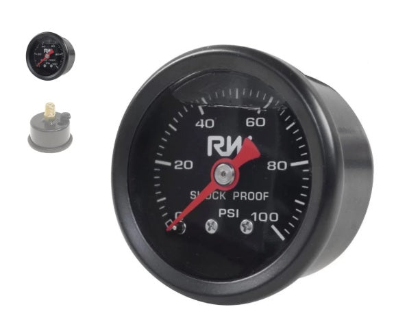 RACEWORKS Fuel Pressure Gauge 0-100psi Liquid Filled