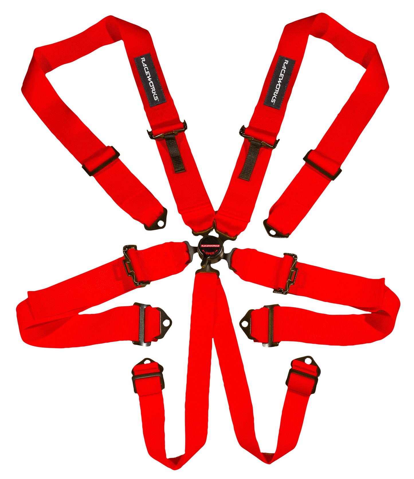 Red 6point Cam Lock Harness, SFI Approved, 3in Belts, BIE