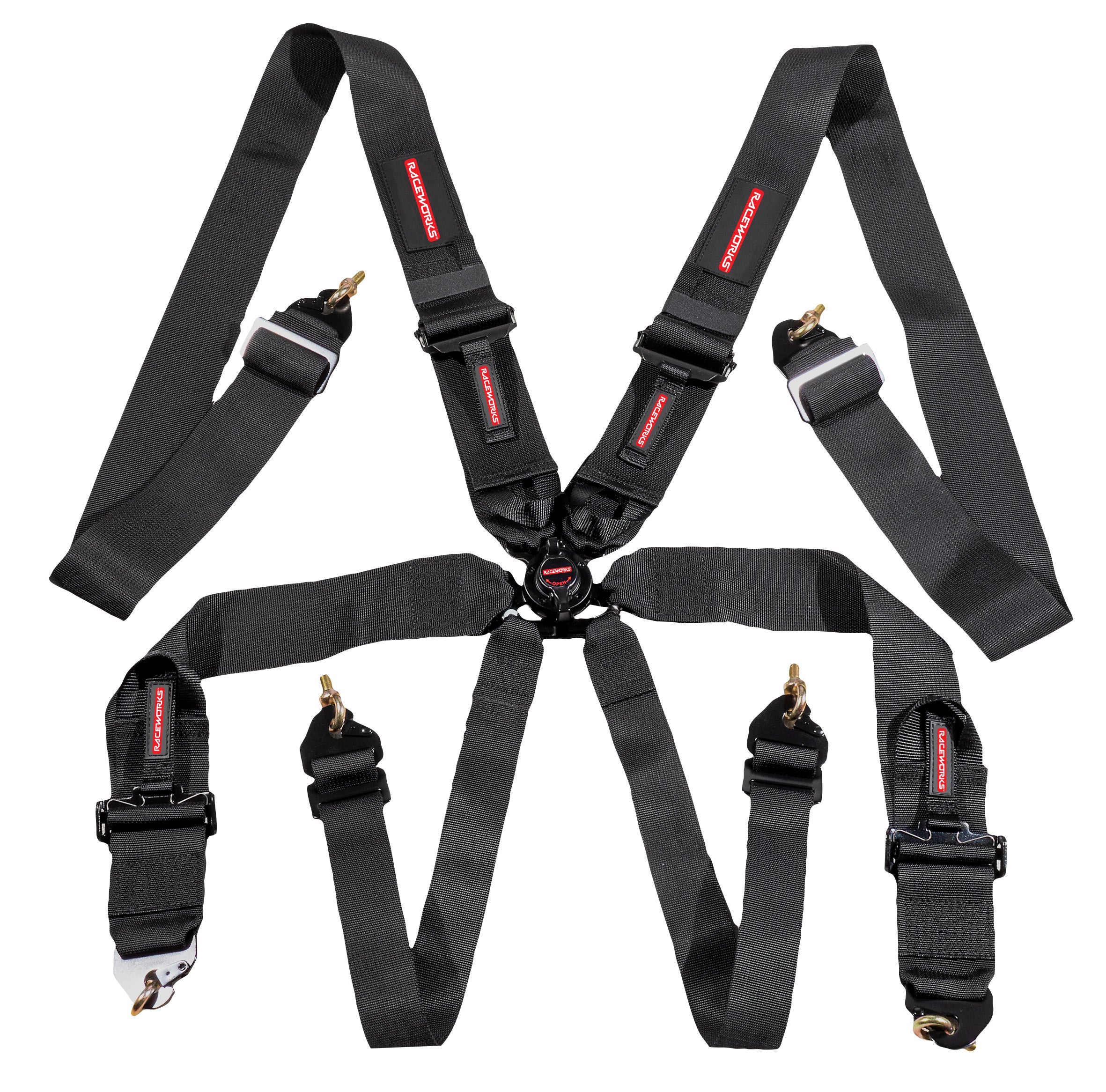 Black 6-Point Cam Lock Harness (FIA Approved, 3