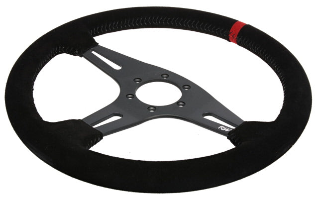 Suede Steering Wheel Flat with Black Stitching