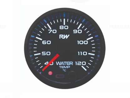 RACEWORKS 52MM ELECTRONIC WATER TEMPERATURE GAUGE KIT COLOUR CHANGEABLE