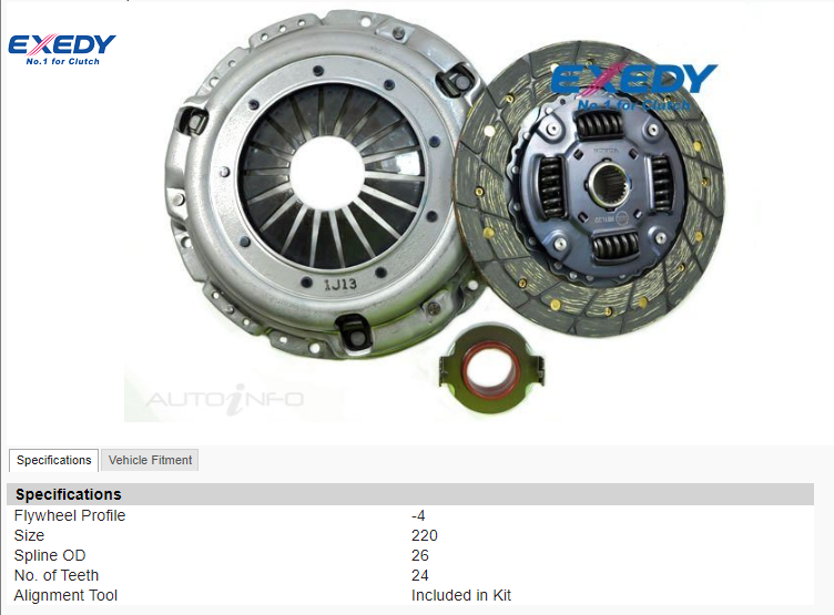 EXEDY- OEM CL9 Replacement Clutch Kit  HCK-7506 220MM