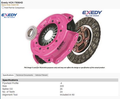 EXEDY- CL9 HEAVY DUTY Replacement Clutch Kit  HCK-7506HD