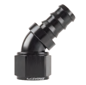 RACEWORKS -8 PUSH LOK HOSE END (45 DEGREE)