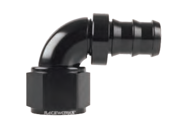 RACEWORKS -10 PUSH LOK HOSE END (90 DEGREE)